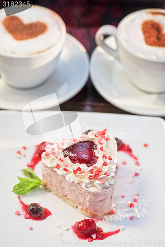 Image of heart-shaped valentine cake