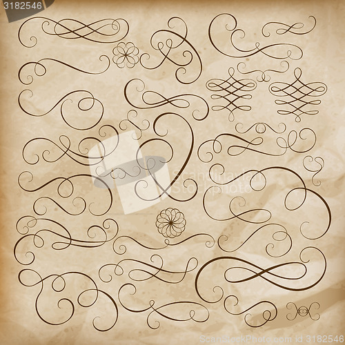 Image of Calligraphic design elements Set. EPS 10