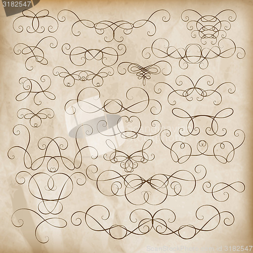 Image of Calligraphic design elements Set. EPS 10