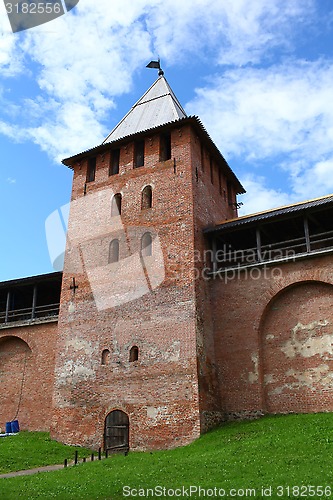 Image of  walls and towers of the Novgorod Kremlin