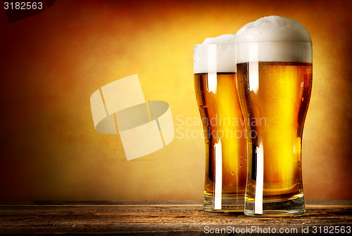 Image of Two glasses of lager