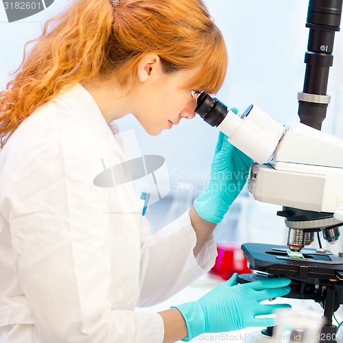 Image of Young chemist in the laboratory.