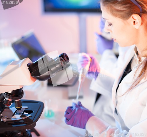 Image of Researcher microscoping.