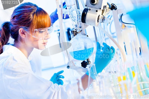 Image of Young chemist in the laboratory.