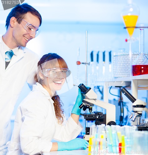 Image of Students having fun in lab.