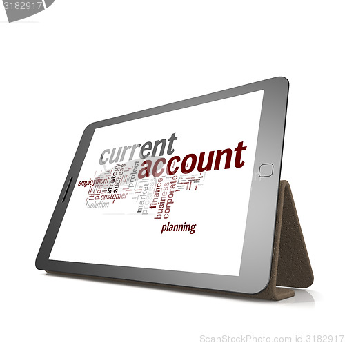 Image of Current account word cloud on tablet