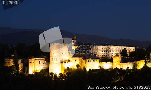 Image of Alhambra by night