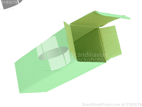 Image of Green cardboard box on a white background