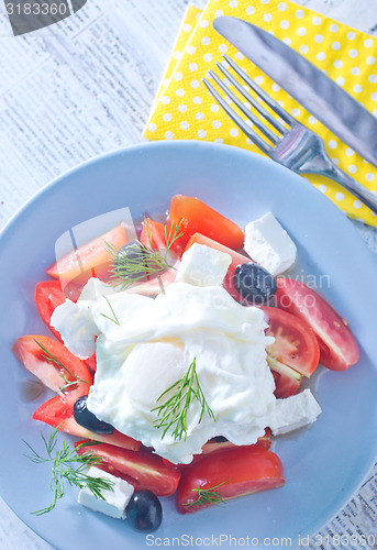 Image of poached egg and salad