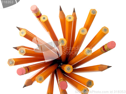 Image of Pencils arrangement on white