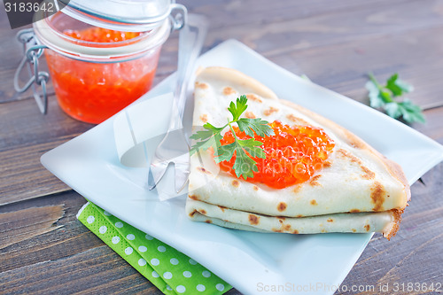 Image of pancakes with caviar