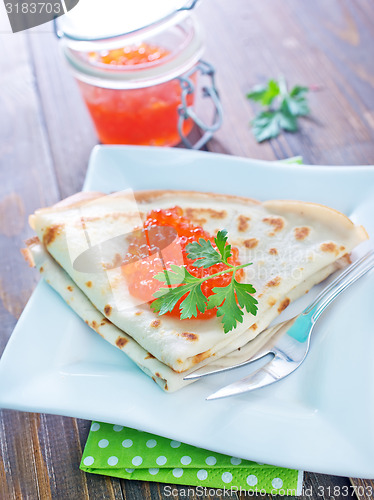 Image of pancakes with caviar