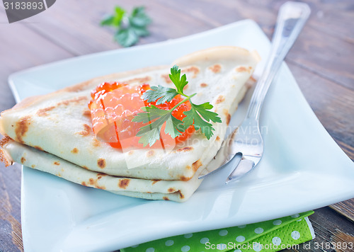 Image of pancakes with caviar