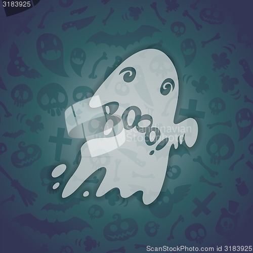 Image of Halloween Card with Spooky Boo.