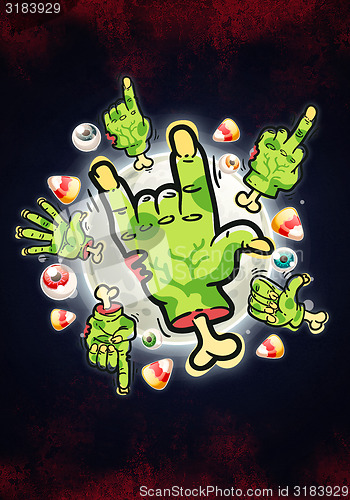 Image of Cartoon Zombie Hands