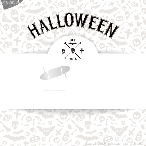 Image of White Paper Sheet on Light Halloween Background