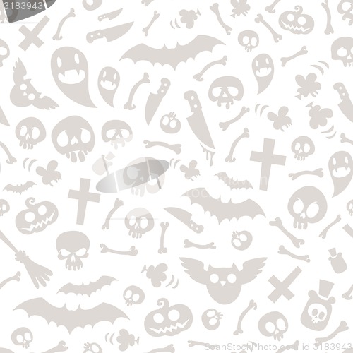 Image of Halloween Symbols Seamless Pattern Light