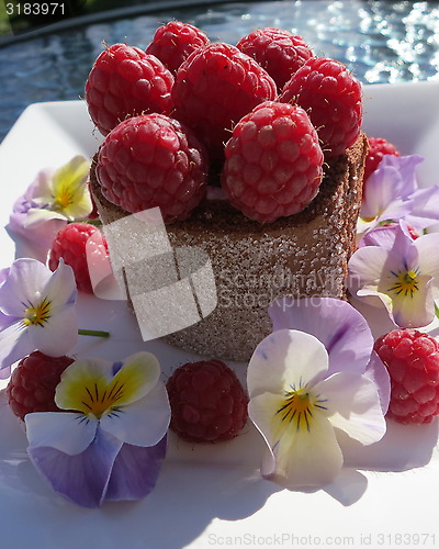 Image of Pastry with raspberries