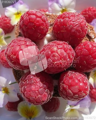 Image of Pastry with raspberries