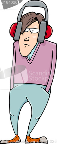 Image of funky young man cartoon illustration