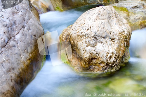 Image of stream in  mountains during low water periods