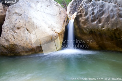 Image of stream in  mountains during low water periods