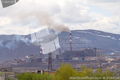Image of Copper-Nickel plant and  destruction of nature 