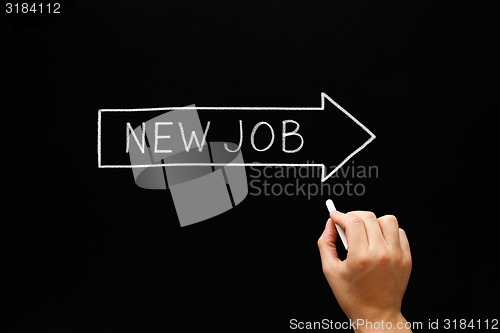 Image of New Job Arrow Concept Blackboard