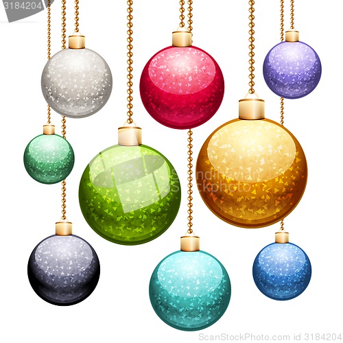 Image of Set of Christmas Balls with Glitter