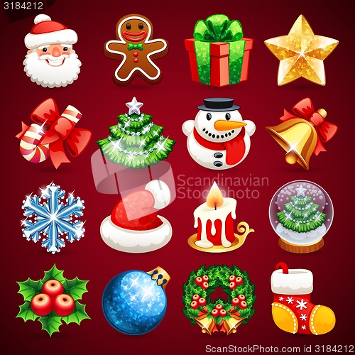 Image of Set of Christmas Icons