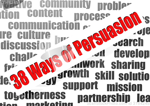 Image of 38 ways of persuasion word cloud