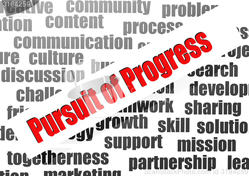 Image of Pursuit of progress word cloud