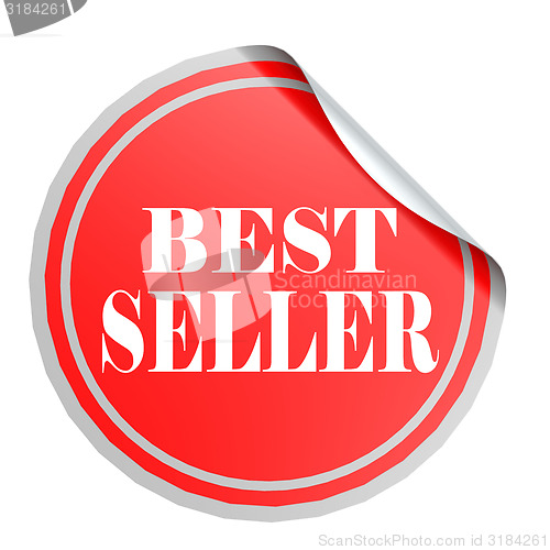 Image of Red circle label best seller