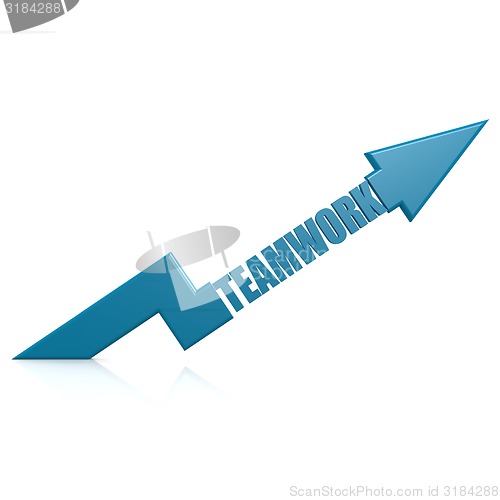 Image of Teamwork arrow up blue