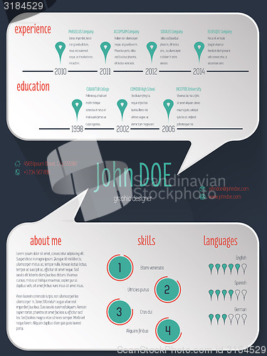 Image of Speech bubble resume cv curriculum vitae template