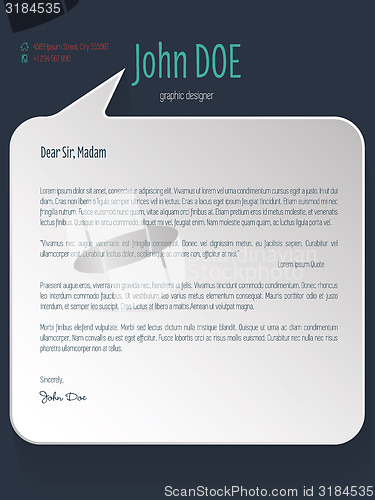 Image of Speech bubble shaped cover letter