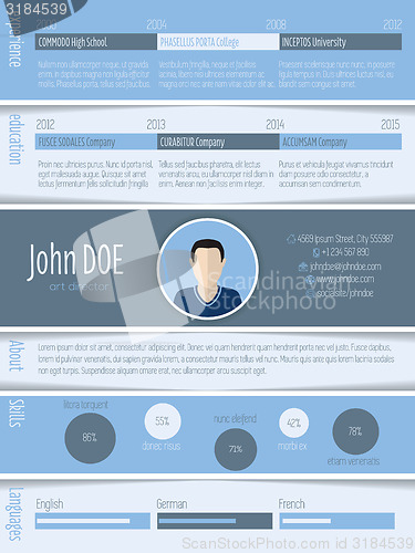 Image of Blue white resume design