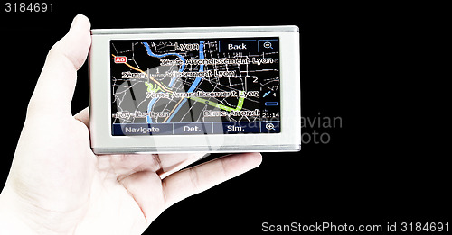 Image of Gps in a man hand.