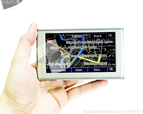 Image of Gps in a man hand.