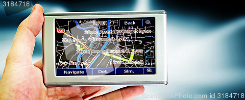 Image of Gps in a man hand.