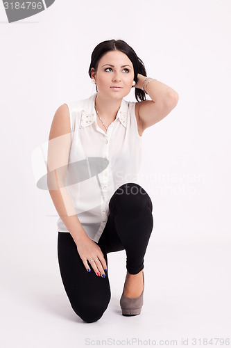 Image of Young long-haired black-haired woman