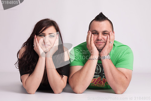 Image of Young couple in studio