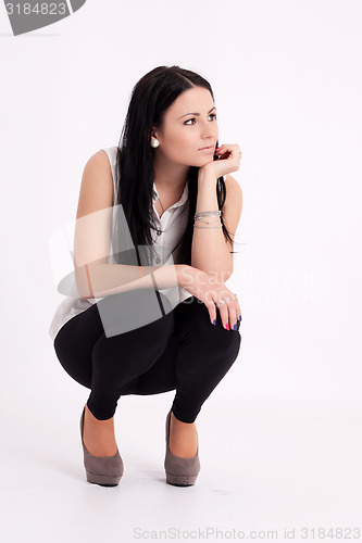 Image of Young long-haired black-haired woman