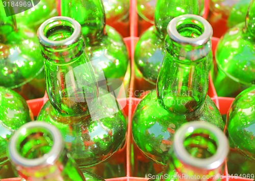 Image of Beer bottles of green glass