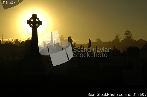 Image of cemetery sunset