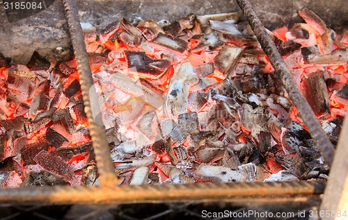 Image of BBQ with Hot Coals for Cooking Meat