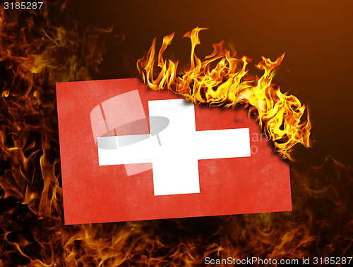 Image of Flag burning - Switzerland
