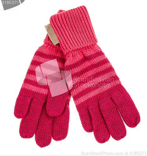 Image of knitted woolen baby gloves