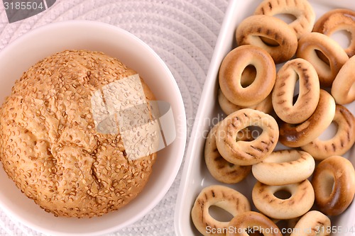 Image of sweet cake on white plate