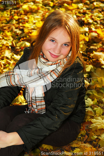 Image of Girl in a fall park